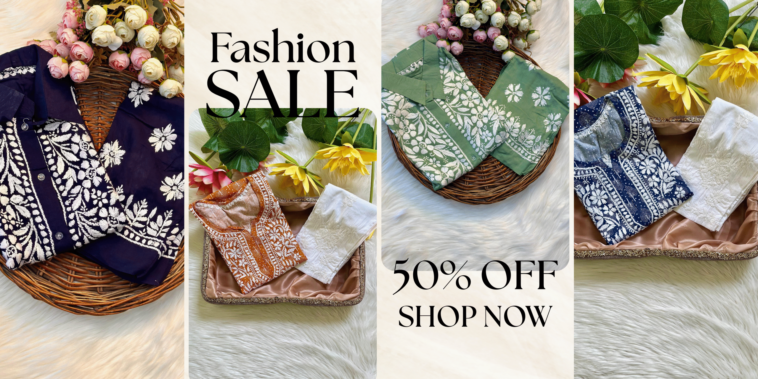 Red Tan and Black Modern Fashion Sale Banner Landscape (1)