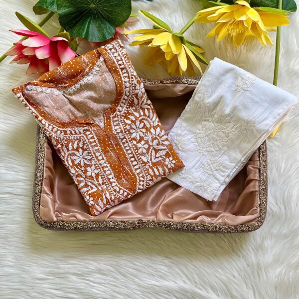 Lucknowi Chikankari Handwork Short Top