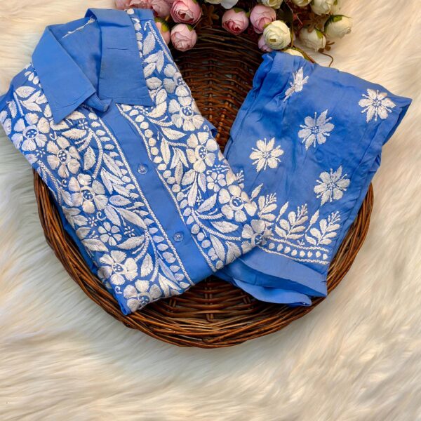 Lucknowi Chikankari Handwork Short Top