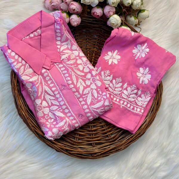 Lucknowi Chikankari Handwork Short Top