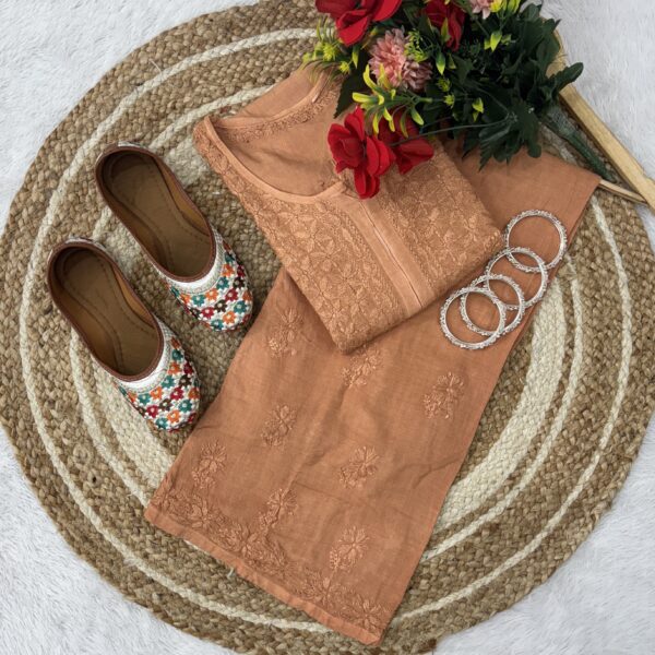 Lucknowi Chikankari Handwork Short Top