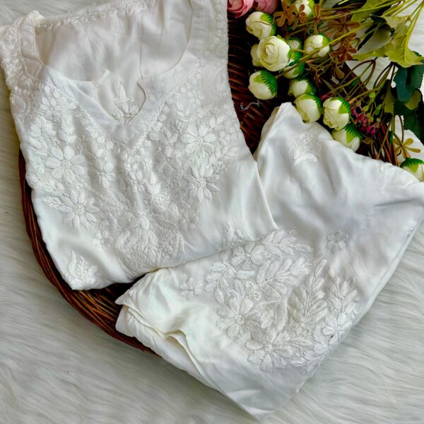 Lucknowi Chikankari Handwork Short Top
